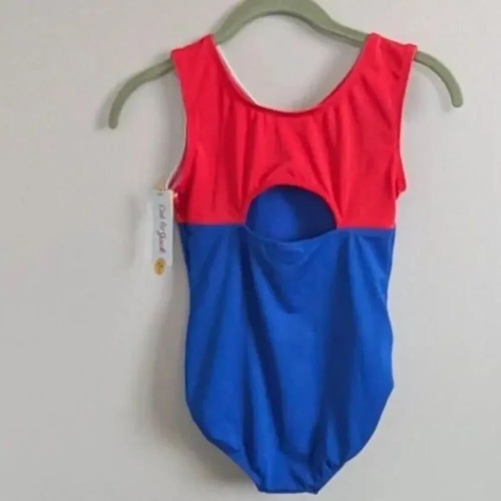 CAT & JACK Girl's Red, White & Blue One-Piece Bathing Suit Size L (10/12)